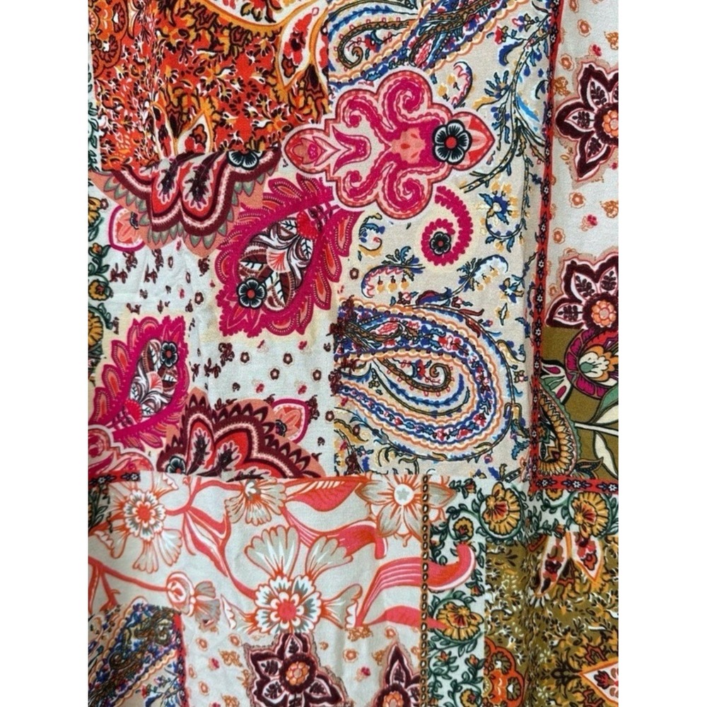 Floriana Cardigan Kimono Women's Large Boho Bohemian Floral Open Front - Picture 9 of 10